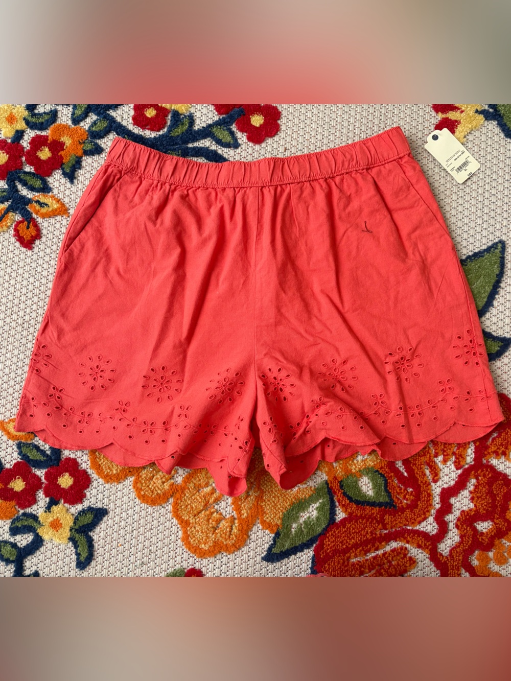 jcpenney Coral Eyelet Strapless Crop Top